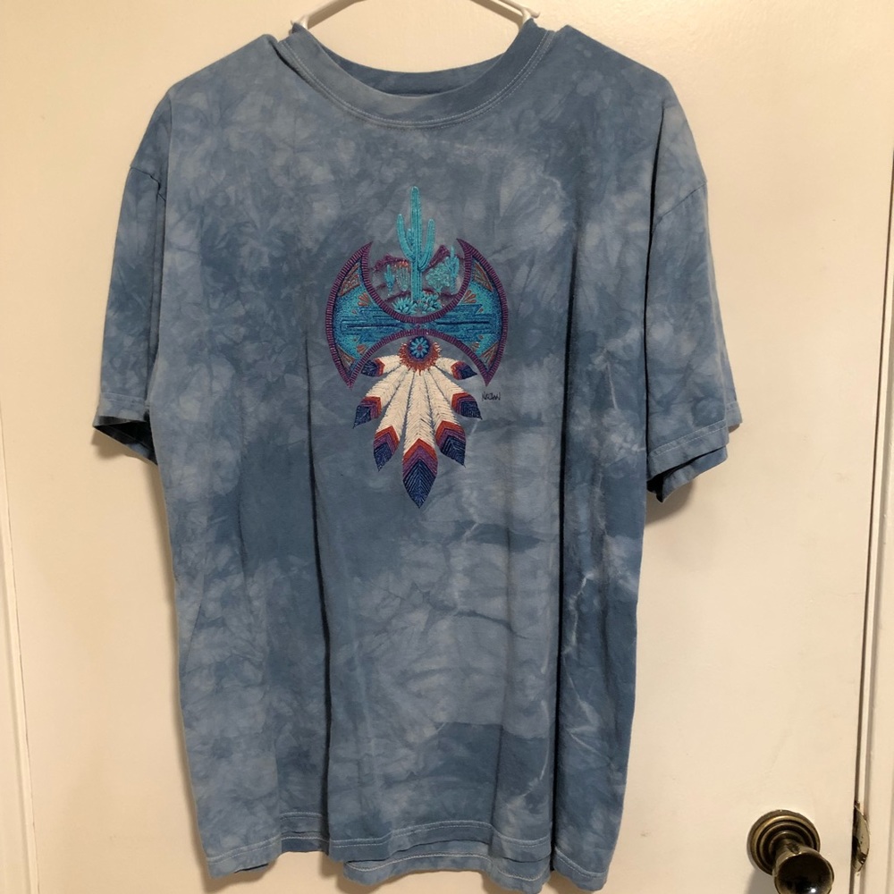Arizona Neon Vaporwave Native American Aztec SouthWestern L T-Shirt VTG 80s 90s